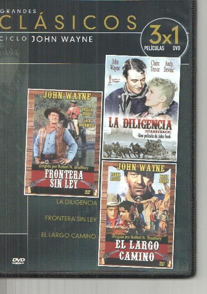 DVD: Ciclo John Wayne: La diligencia, Frontera sin ley, el largo camino