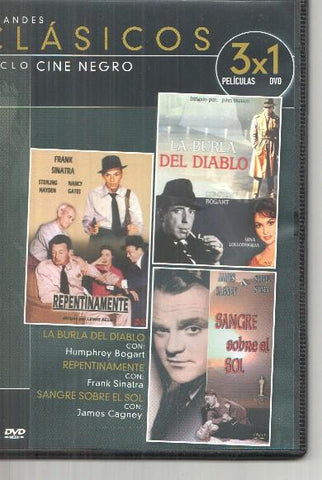 DVD: Grandes Clasicos, ciclo cine negro: La burla del diablo, Repentinamente, Sangre sobre el sol