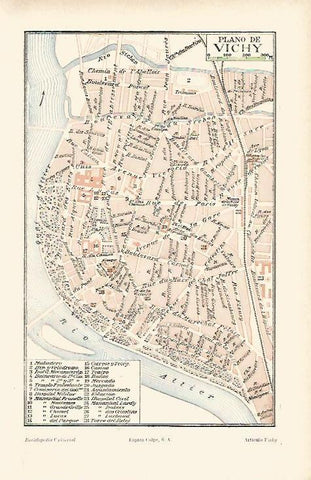 LAMINA DE ESPASA 237: Plano de Vichy