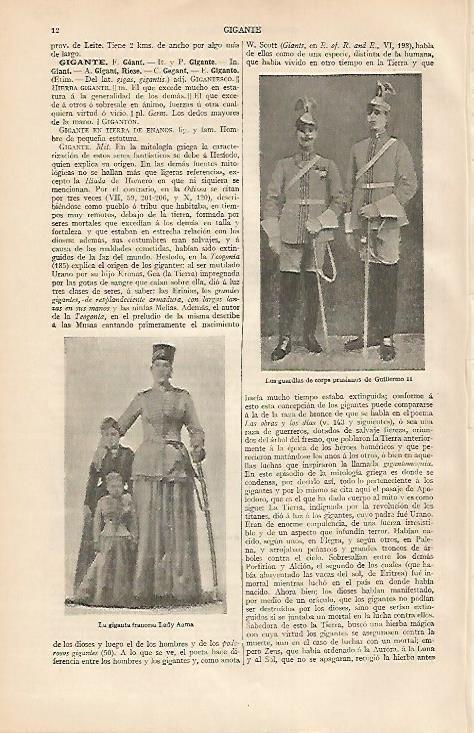 LAMINA ESPASA 2073: La giganta Lady  Aama y guardias prusianos