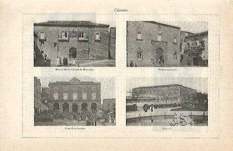 LAMINA De ESPASA 00129: Caceres. Vistas