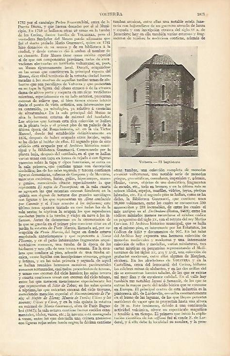 LAMINA ESPASA 4174: Baptisterio de Volterra Italia