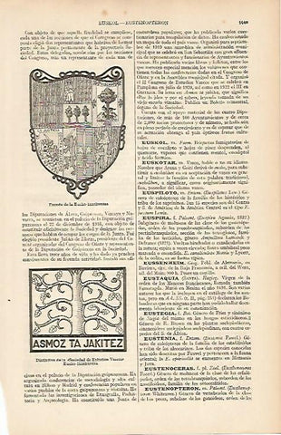 LAMINA ESPASA 5474: Escudo de la Eusko-ikaskuntza