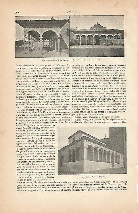 LAMINA ESPASA 5721: Atrio de Santa Maria de las Gracias en Arezzo Italia