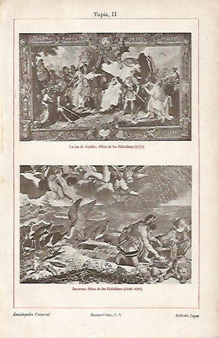 LAMINA ESPASA 6474: La ira de Aquiles e Invierno. Tapices obra de los Gobelinos