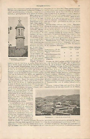LAMINA ESPASA 7831: Colonia Sedo y Campanario de la iglesia de Esparraguera Barcelona