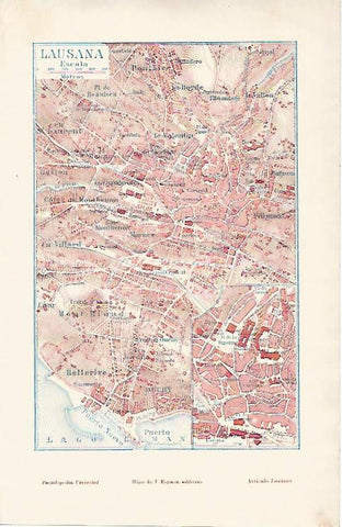 LAMINA ESPASA 9057: Mapa de Lausana Suiza