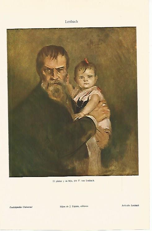 LAMINA ESPASA 9145: El pintor y su hija por Lenbach
