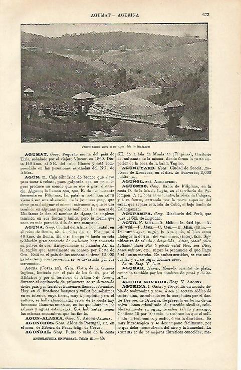 LAMINA ESPASA 12683: Puente militar en la Isla de Mindanao Filipinas