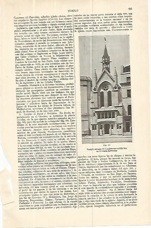 LAMINA ESPASA 13798: Templo antiguo de Londres