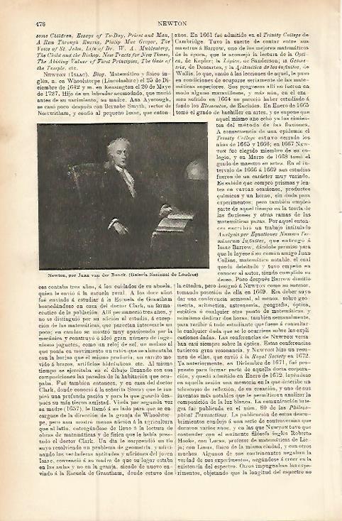LAMINA ESPASA 9430: Newton por Van der Banck