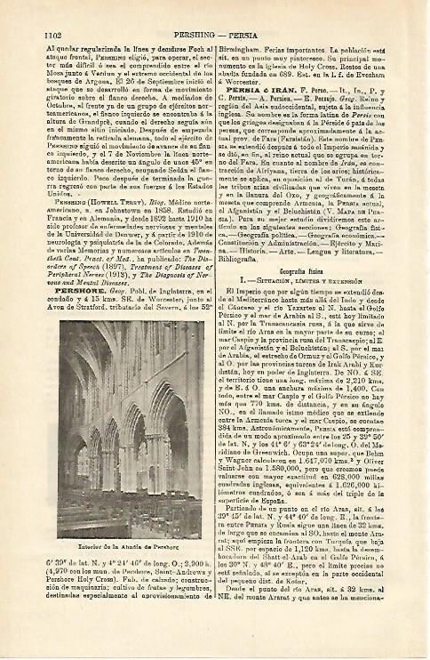 LAMINA ESPASA 15790: Abadia dde Peershore Inglaterra