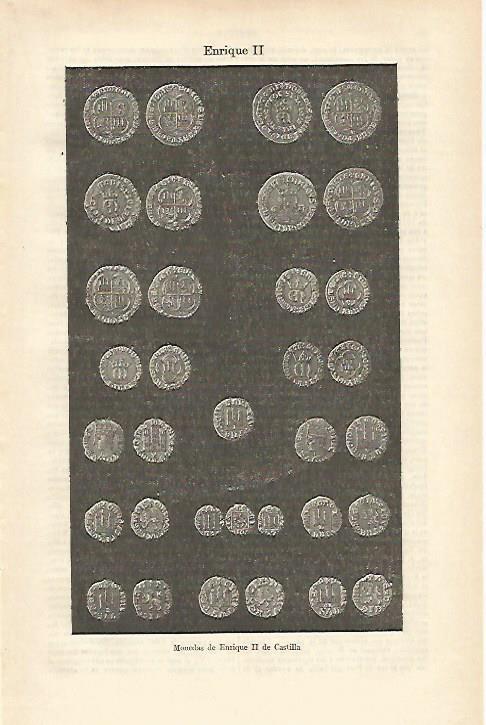 LAMINA ESPASA 16045: Monedas de Enrique II de Castilla