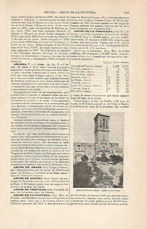 LAMINA ESPASA 7115: Iglesia de Santa Maria en Arcos de la Frontera Cadiz