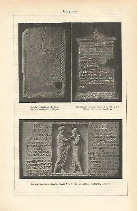 LAMINA ESPASA 16513: Epigrafia en lapidas