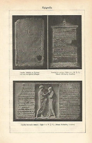 LAMINA ESPASA 16513: Epigrafia en lapidas