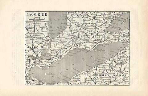 LAMINA ESPASA 16534: Mapa del Lago Erie