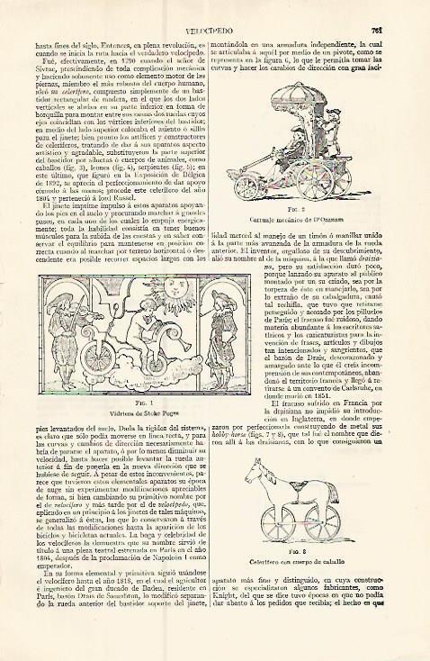 LAMINA ESPASA 17423: Carruaje mecanico