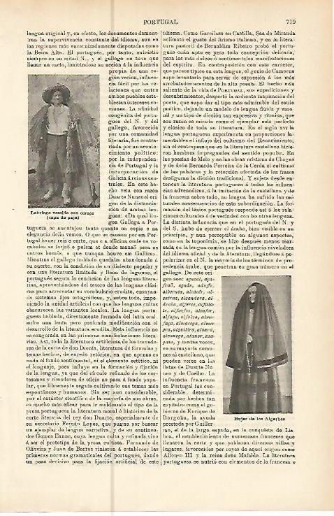 LAMINA ESPASA 10576: Habitantes de Portugal