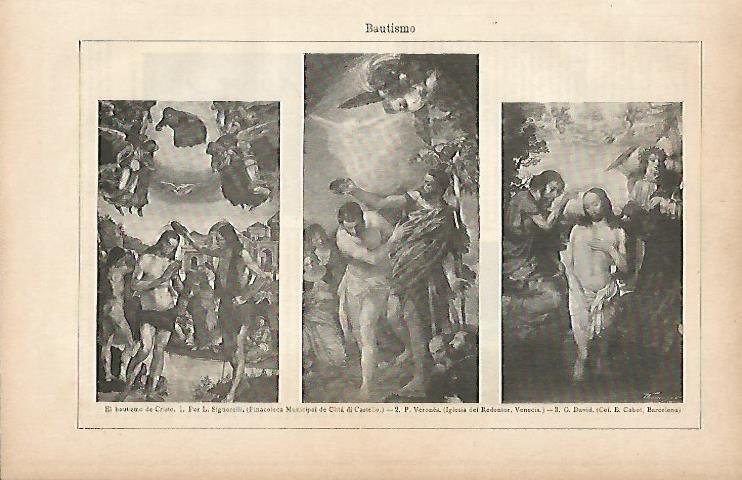 LAMINA ESPASA 9842: El bautismo de Cristo por Signorelli Verones y David