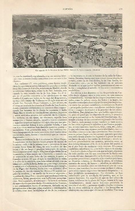 LAMINA ESPASA 10166: Pradera de San Isidro en Madrid