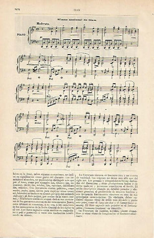 LAMINA ESPASA 762: Himno nacional de Siam