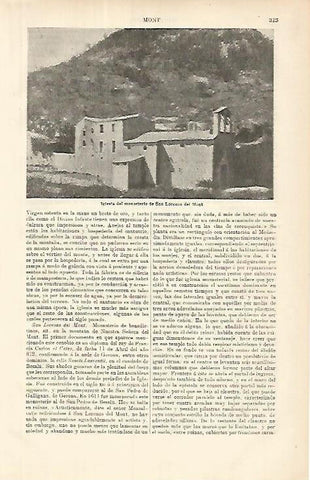 LAMINA ESPASA 8567: Iglesia del Monasterio de Sant Llorenç del Mont Girona