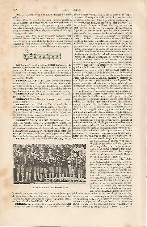 LAMINA ESPASA 19692: Coro de seises de la Catedral de Sevilla