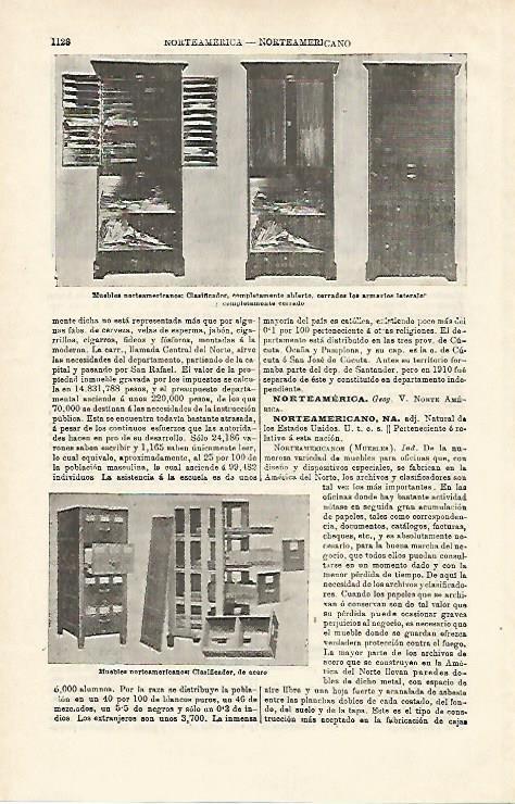 LAMINA ESPASA 20249: Muebles de Estados Unidos