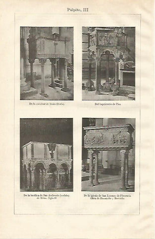 LAMINA ESPASA 20621: Pulpitos de Troia Pisa Milan y Florencia