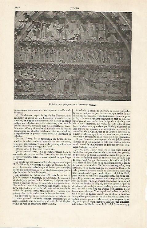 LAMINA ESPASA 21109: El juicio final en la Catedral de Amiens