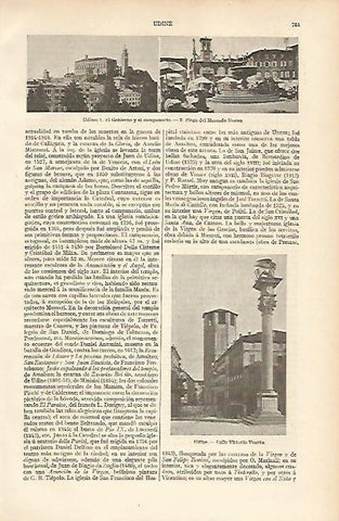 LAMINA ESPASA 12096: Vistas de Udine Italia