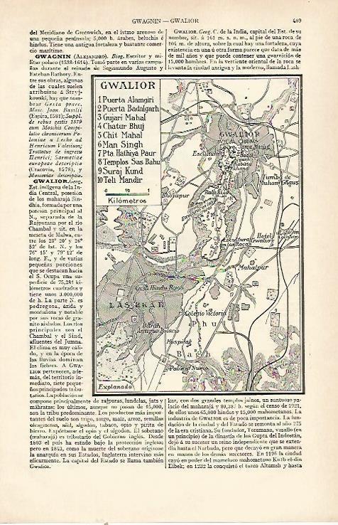 LAMINA ESPASA 21517: Plano de Gwalior India