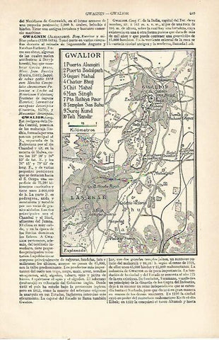 LAMINA ESPASA 21517: Plano de Gwalior India