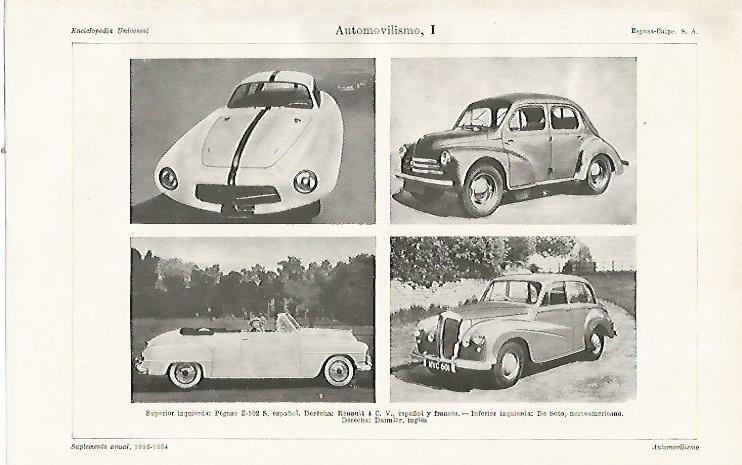 LAMINA ESPASA 21913: Pegaso Z-102 Renault 4CV DE Soto y Daimler
