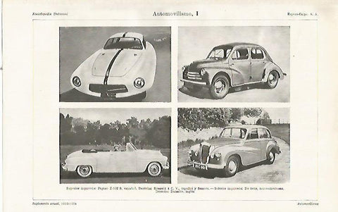 LAMINA ESPASA 21913: Pegaso Z-102 Renault 4CV DE Soto y Daimler