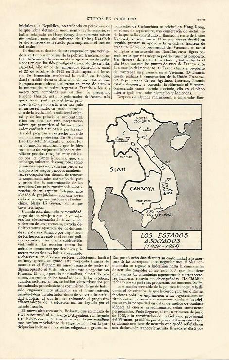 LAMINA ESPASA 22121: Mapa de los estados asociados en 1948-1954