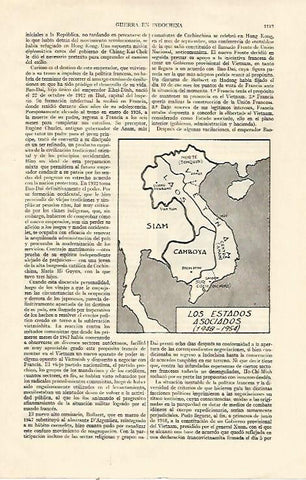 LAMINA ESPASA 22121: Mapa de los estados asociados en 1948-1954