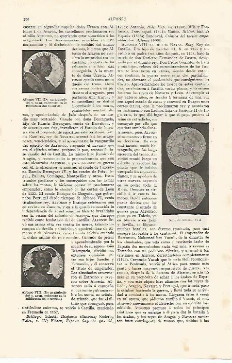 LAMINA ESPASA 11187: Retrato de Alfonos VII y de Alfonso VIII