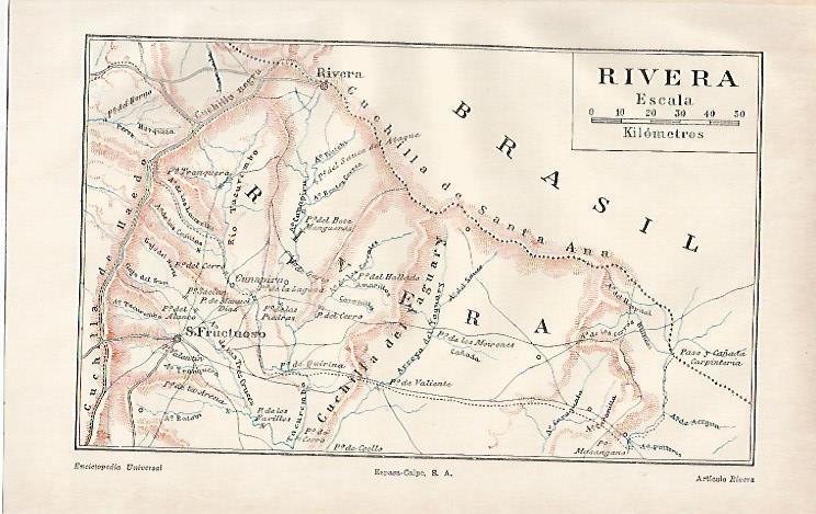 LAMINA ESPASA 6598: Plano de Rivera Uruguay