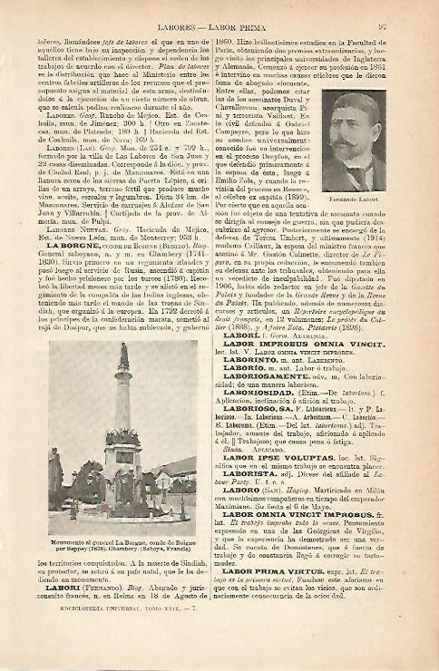 LAMINA ESPASA 8892: Monumento al general La Borgne en Chambery Francia