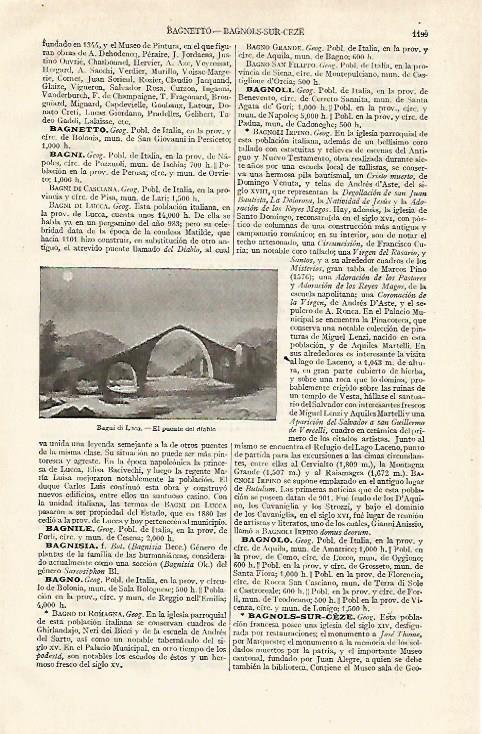 LAMINA ESPASA 19133: Puente del diablo en Bagni di Luca