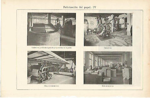 LAMINA ESPASA 1416: Maquinas para elaborar papel