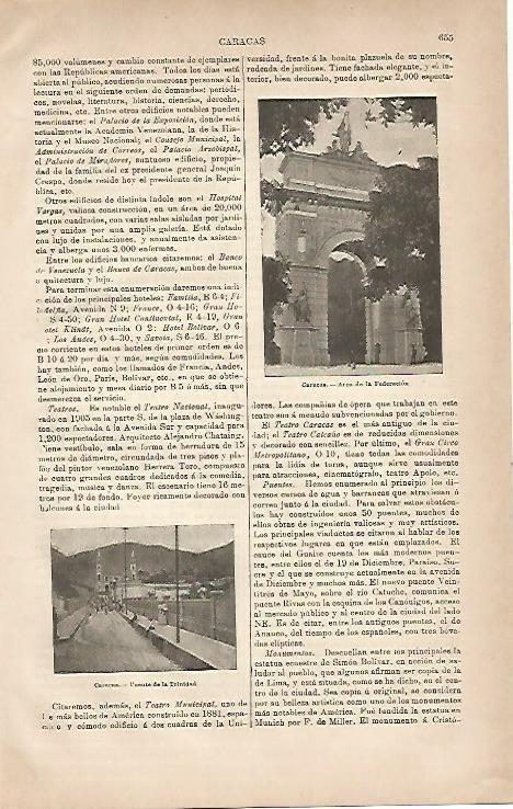 LAMINA ESPASA 4281: Arco de la Federacion de Caracas Venezuela