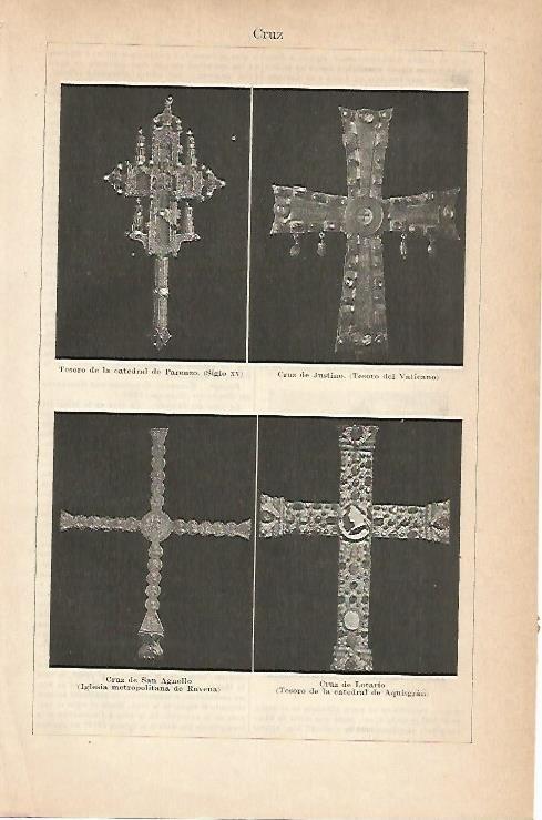LAMINA ESPASA 14274: Cruz de la Catedral de Parenzzo de Justino de San Agnello y de Lotario