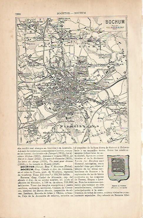 LAMINA ESPASA Alemania 22329: Plano de Bochum Alemania