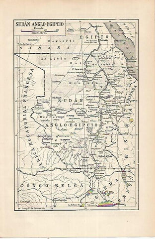 LAMINA ESPASA 22708: Mapa de Sudan anglo-egipcio
