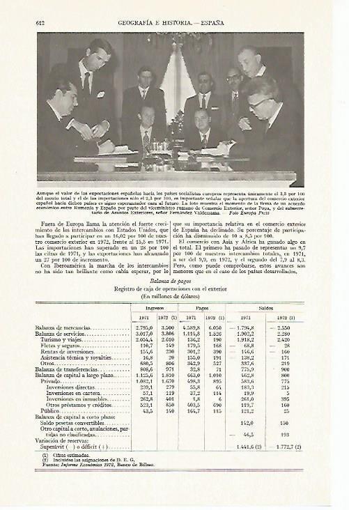 LAMINA ESPASA 13391: Firma del Acuerdo Economico entre Rumania y España 