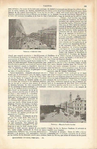 LAMINA ESPASA 4721: Calle de Colon y Plaza de Emilio Castelar en Valencia