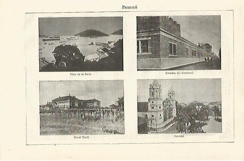 LAMINA ESPASA 23541: Vistas de la ciudad de Panama